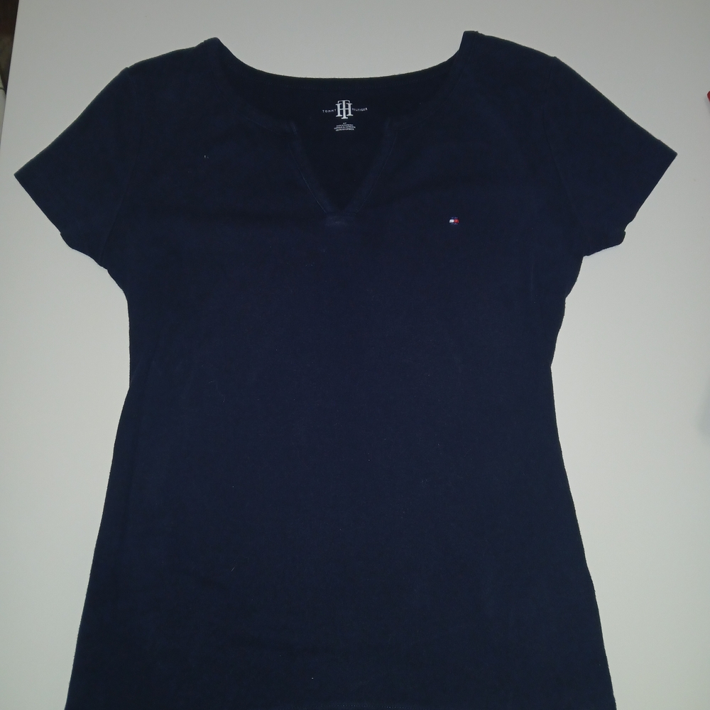 Tommy Hilfiger Women's Navy Short Sleeve Tee - Picture 1 of 3